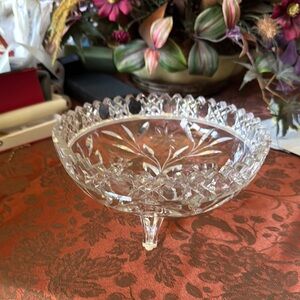 Vintage Elegant Crystal Footed Bowl